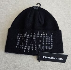 NWT - Karl Lagerfeld Paris Bling Bling Logo Beanie